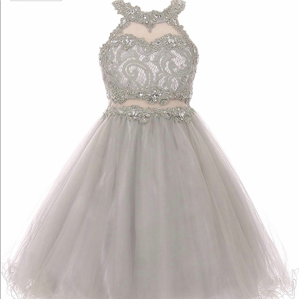 Girl’s silver dress